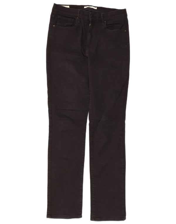 LEVI'S ženske ravne traperice visokog struka 724 W31 L31 crni pamuk