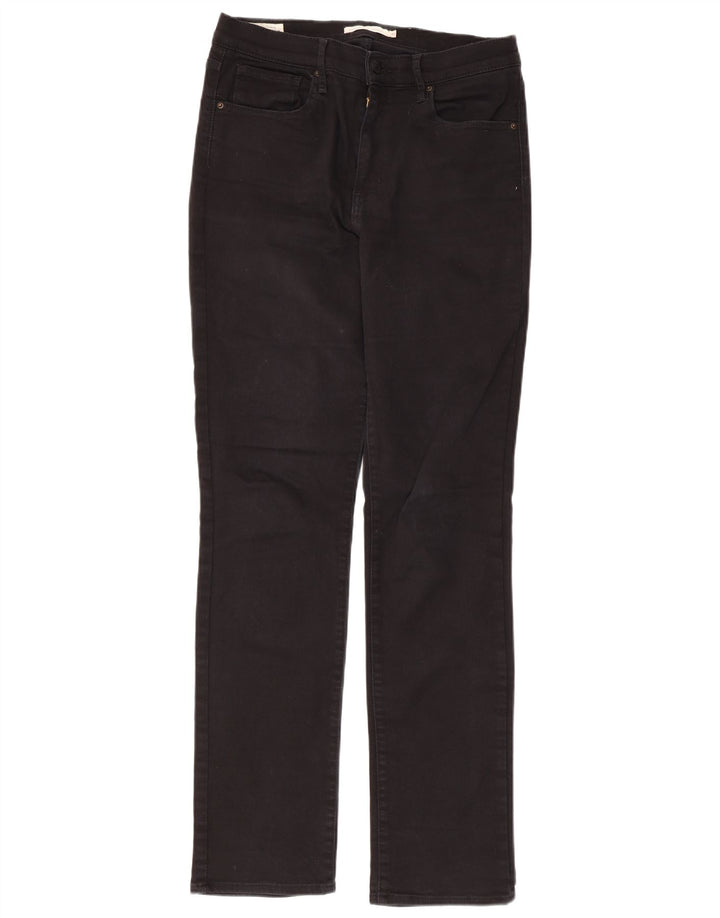 LEVI'S ženske ravne traperice visokog struka 724 W31 L31 crni pamuk