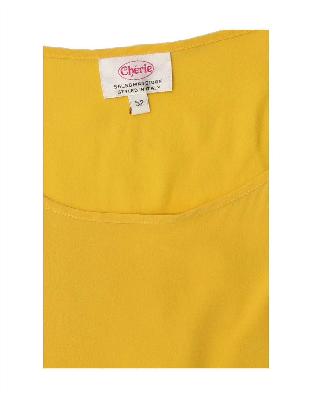 CHERIE Womens Sleeveless Blouse Top IT 52 2XL Yellow Vintage cherie and Second-Hand cherie from Messina Hembry 