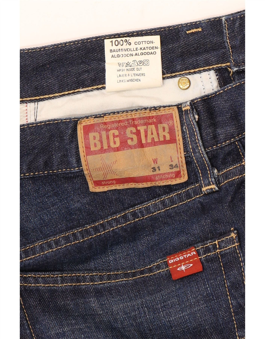 Big Star muške ravne traperice W31 L31 plavi pamuk