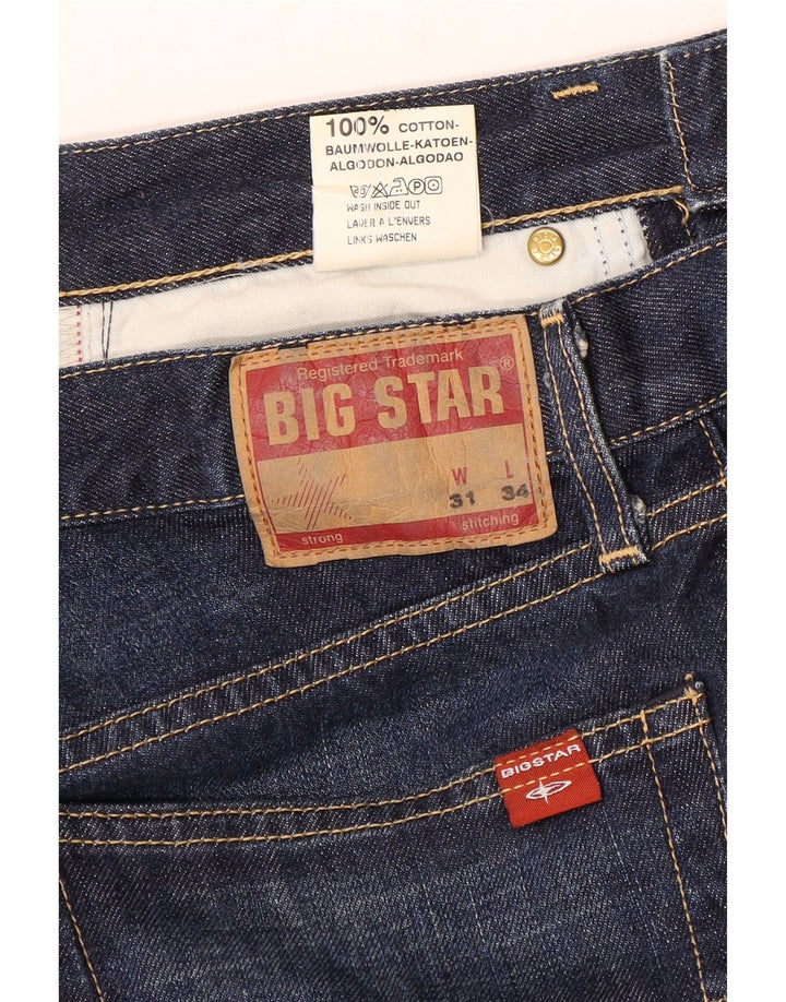 Big Star muške ravne traperice W31 L31 plavi pamuk