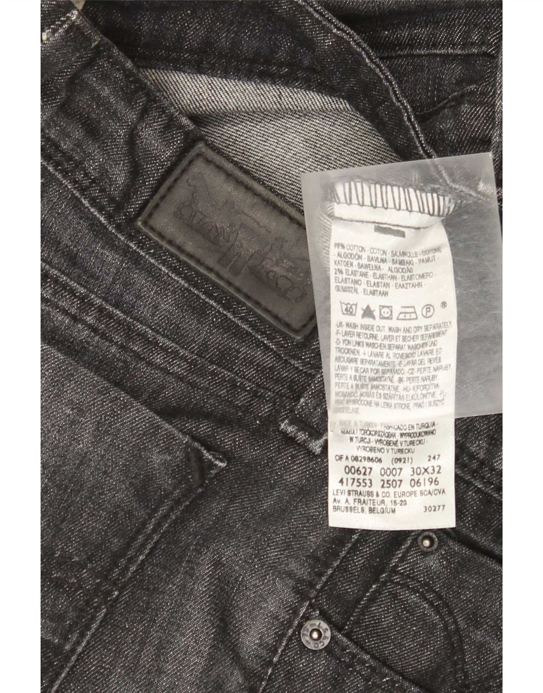 Levi's ženske 627 ravne traperice W30 L29 sivi pamuk