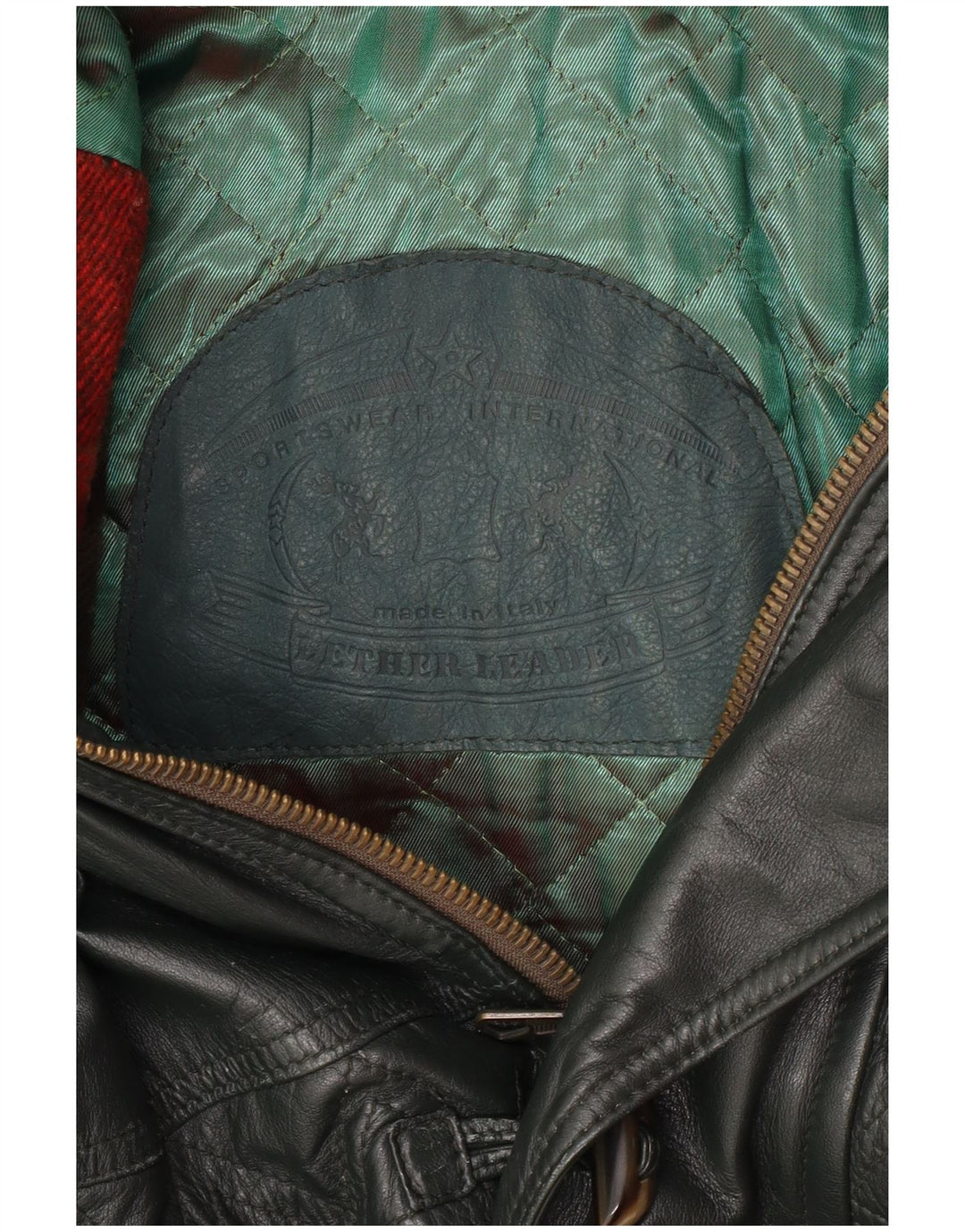 Vintage muški kožni kaput UK 40 velika zelena koža