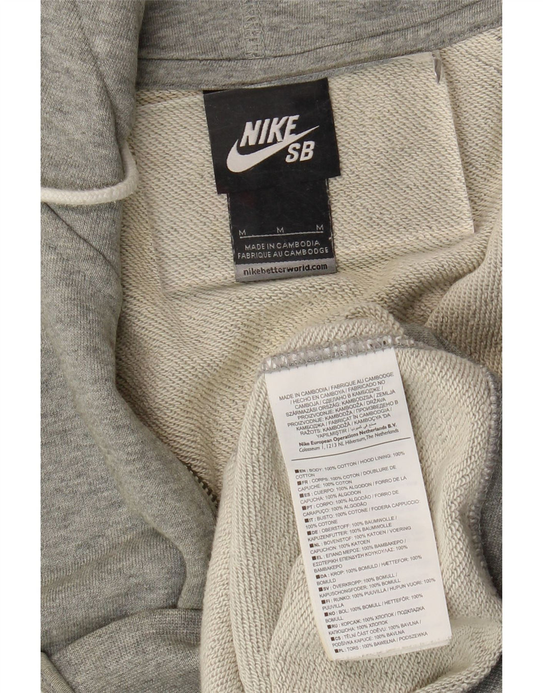 Nike muški pulover s kapuljačom na patentni zatvarač srednje sivi pamuk