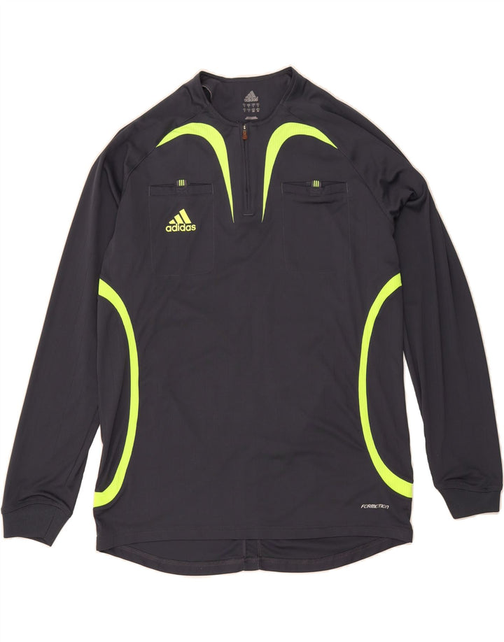 ADIDAS Mens Zip Neck Pullover Tracksuit Top Large Grey Colourblock Vintage Adidas and Second-Hand Adidas from Messina Hembry 