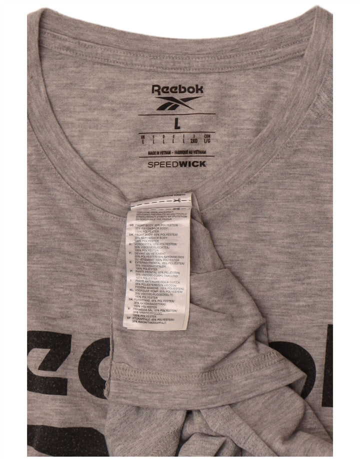 REEBOK muška majica kratkih rukava s grafičkim motivima, veliki sivi flekasti poliester