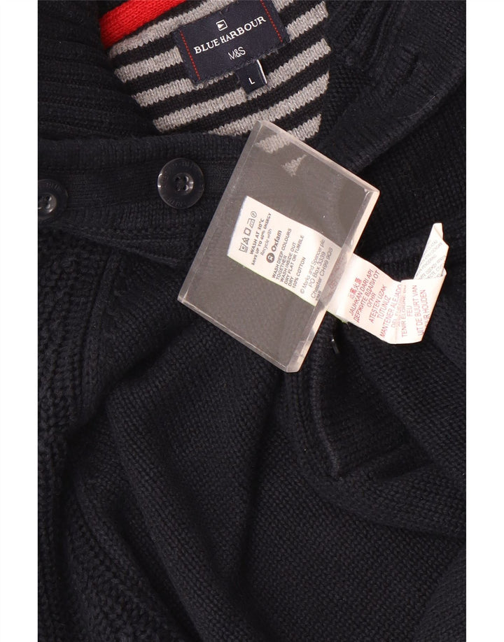 Marks & Spencer muški džemper s dugmadima i ovratnikom, veliki tamnoplavi