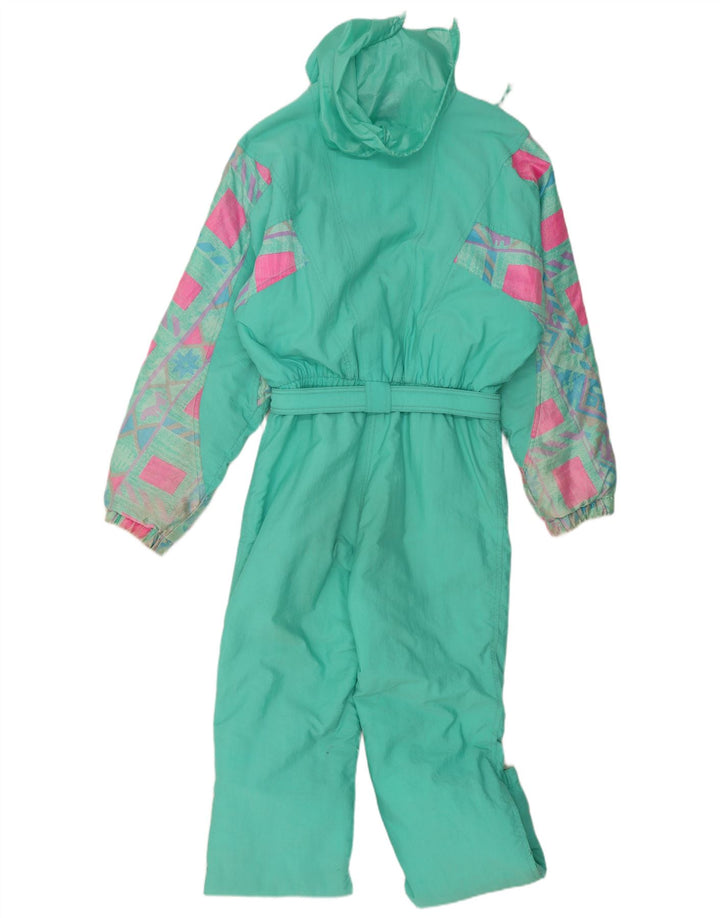 C.KEER Muški skijaški kombinezon s kapuljačom Veliki tirkizni geometrijski