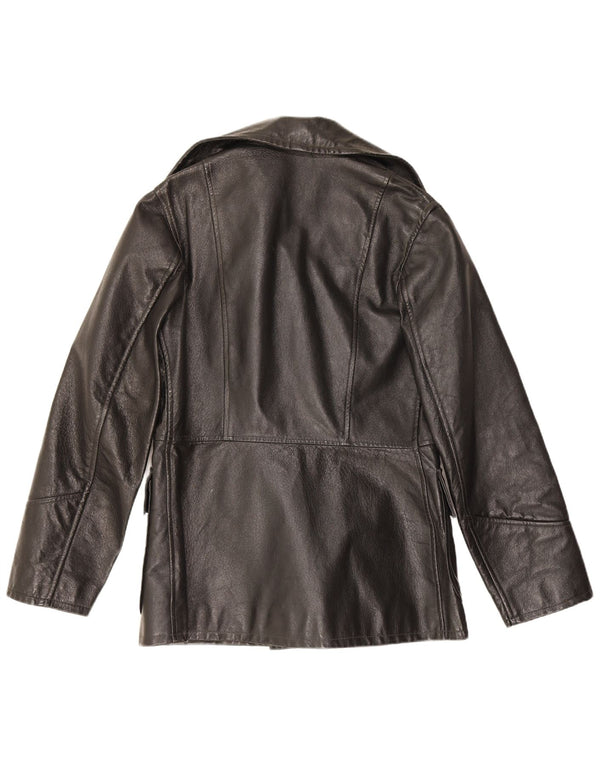 Vintage Womens Leather Jacket UK 10 Small Black