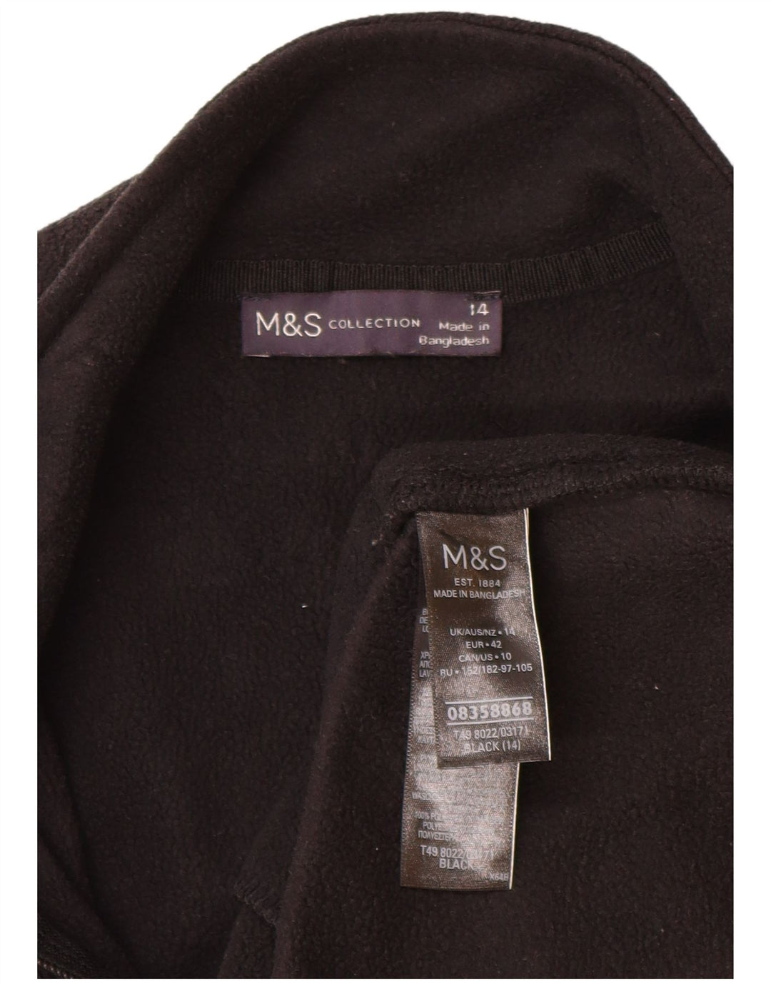 Marks & Spencer ženska jakna od flisa UK 14 veliki crni poliester