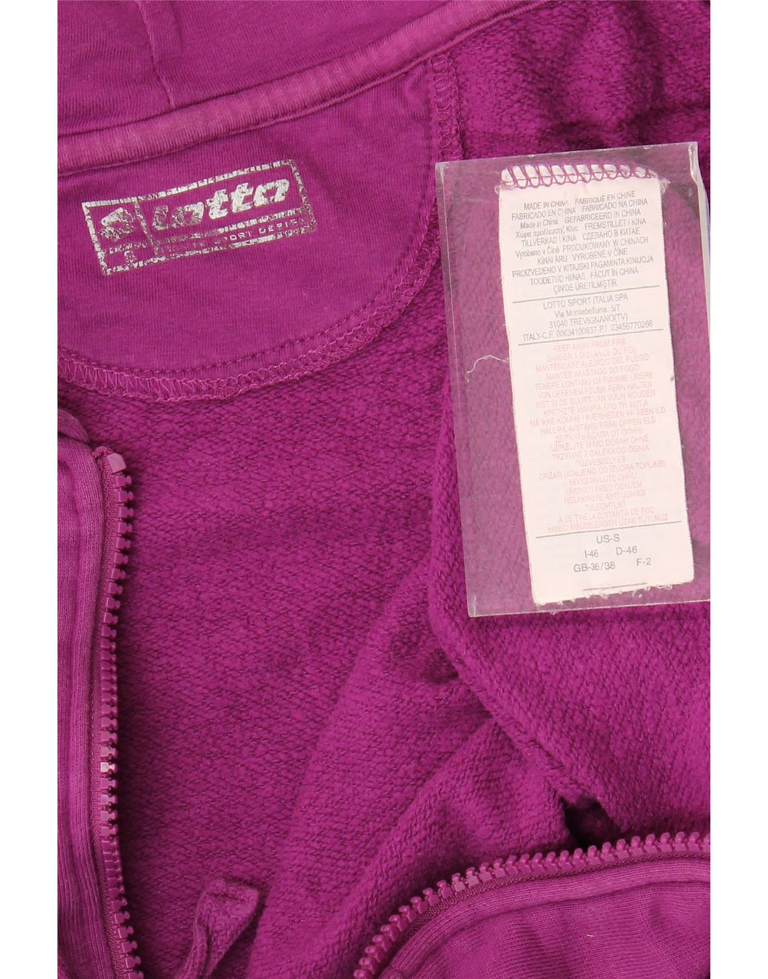 LOTTO Ženski preveliki džemper s kapuljačom s patentnim zatvaračem UK 10 Mali kestenjasti