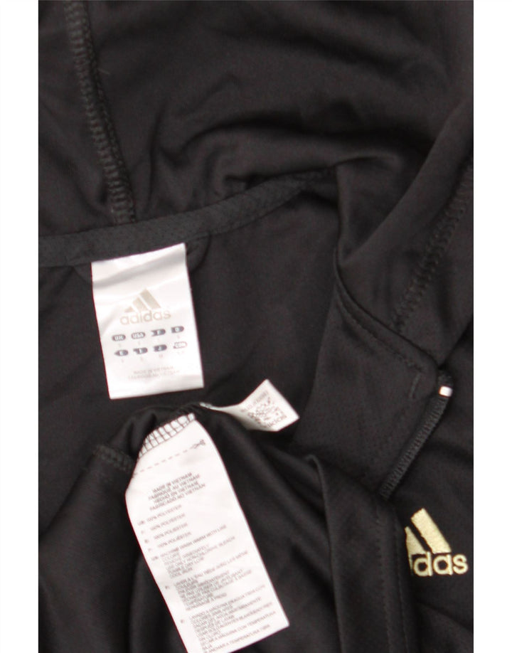 Adidas ženska trenirka s kapuljačom, gornja jakna UK 8, mali crni poliester