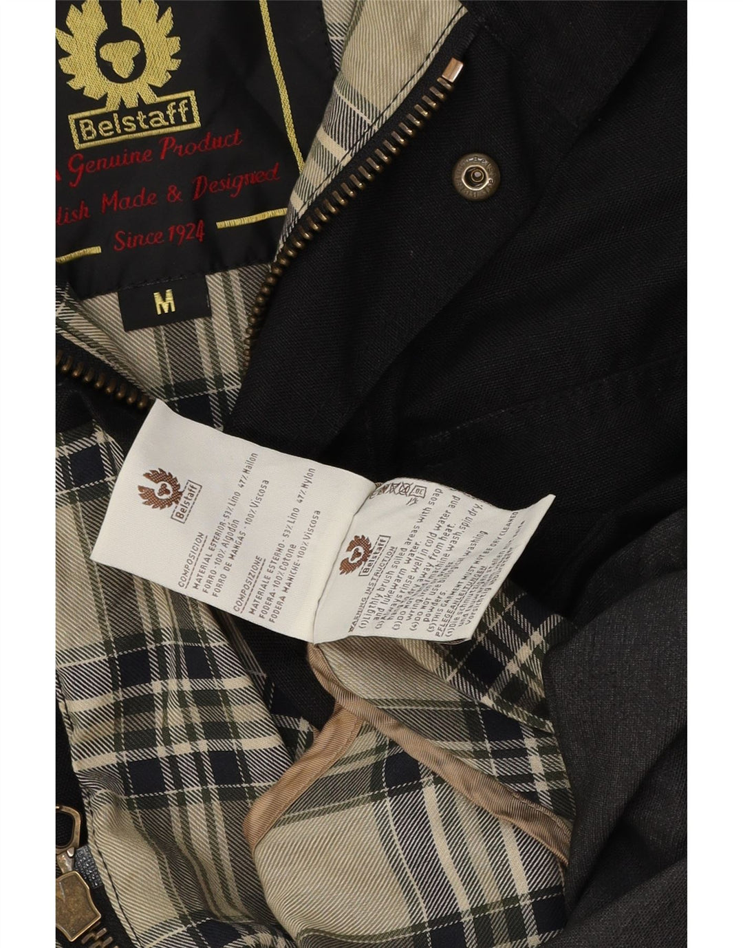BELSTAFF Muška pomoćna jakna UK 38 Srednje crni pamuk