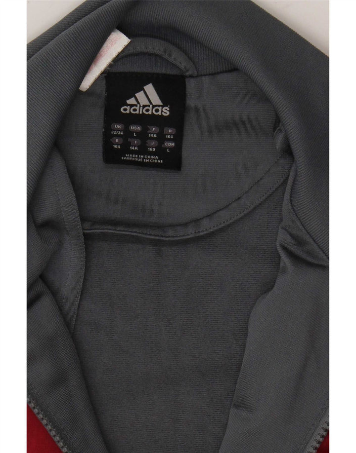 Gornja jakna za trenirku Adidas za dječake 13-14 godina siva poliesterska boja