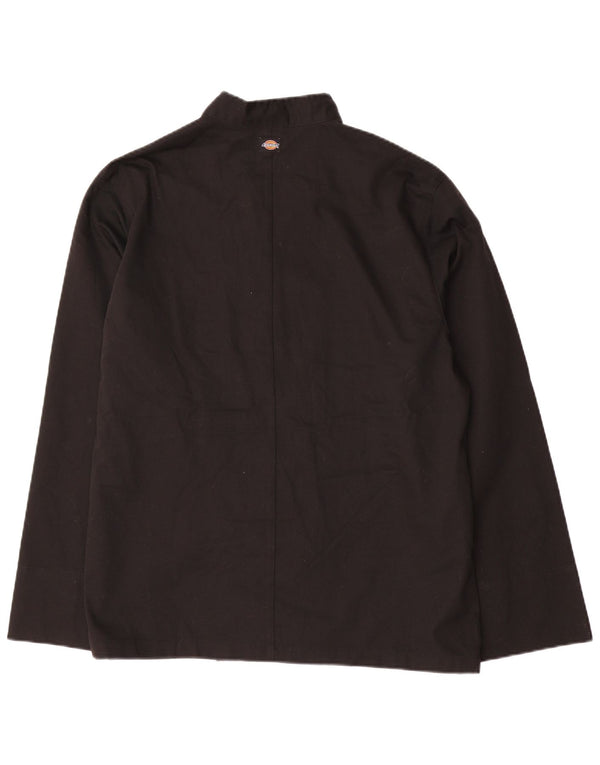 Dickies Womens Double Breasted Jacket UK 14 Medium Black Cotton