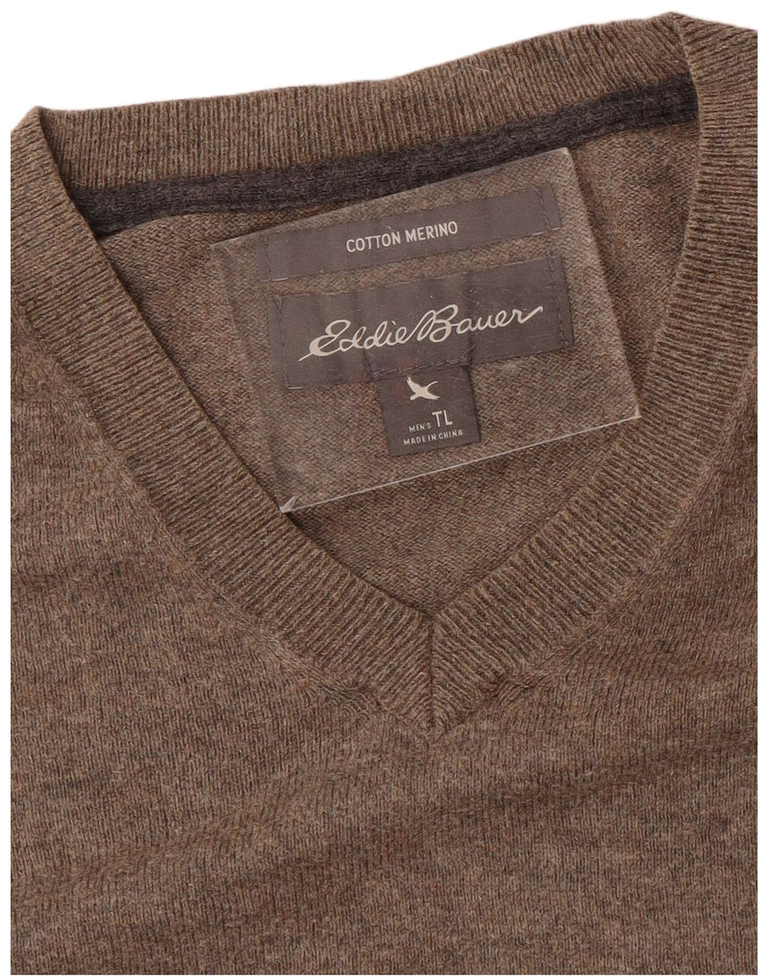 EDDIE BAUER Muški pulover s V-izrezom, veliki sivi pamuk