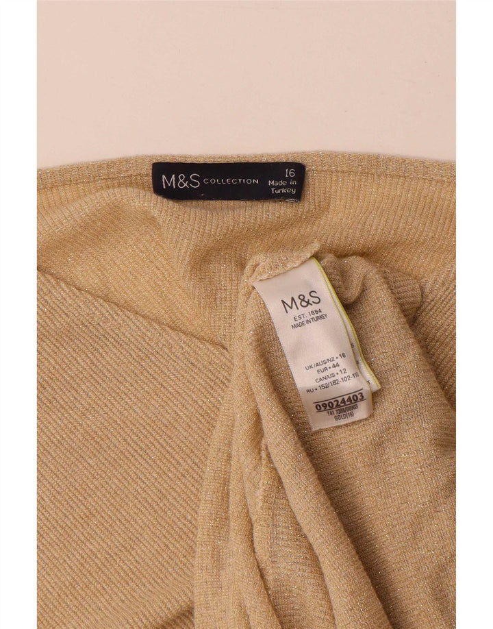 Marks & Spencer ženska majica s krilima šišmiša, UK 16, velika zlatna viskoza s mrljama