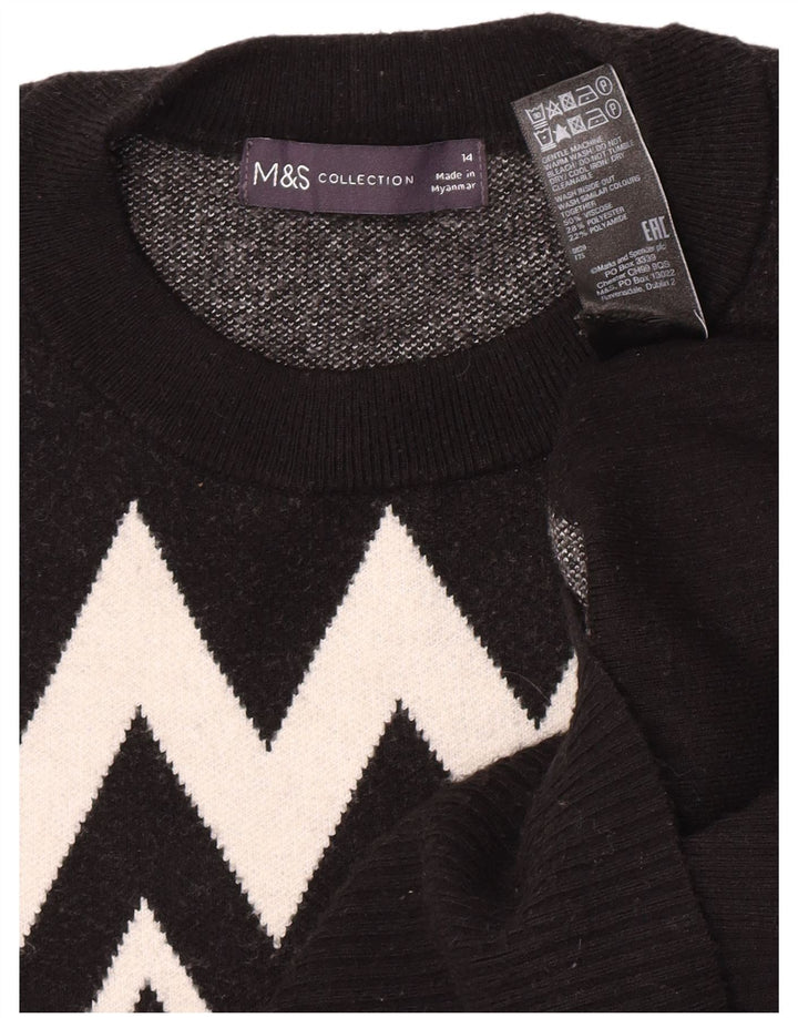 Marks & Spencer ženski džemper s okruglim izrezom UK 14 srednje crna