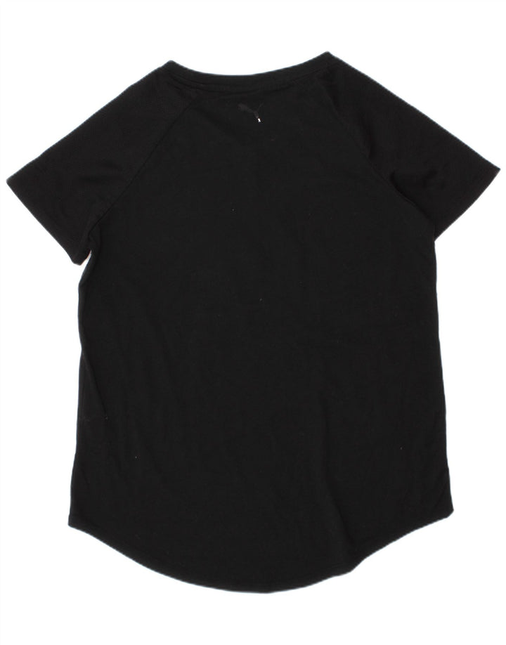 Puma Girls Graphic T-Shirt Top 12-13 Years Large Black Poliester