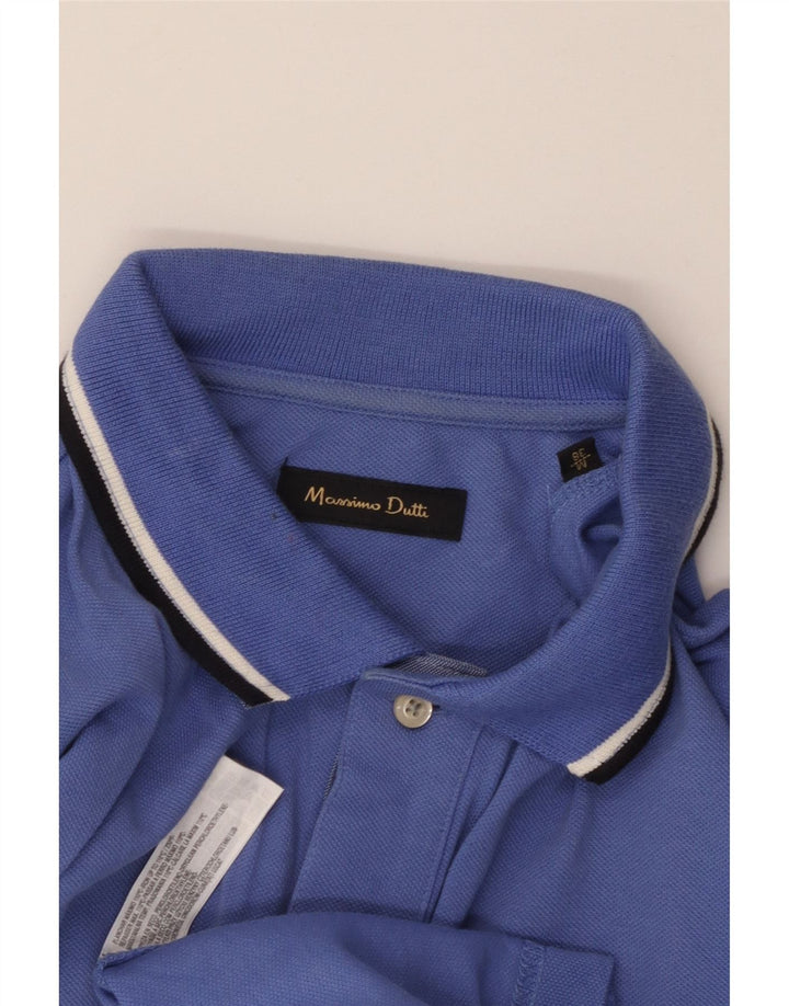 MASSIMO DUTTI Muška polo majica Srednje plavi pamuk
