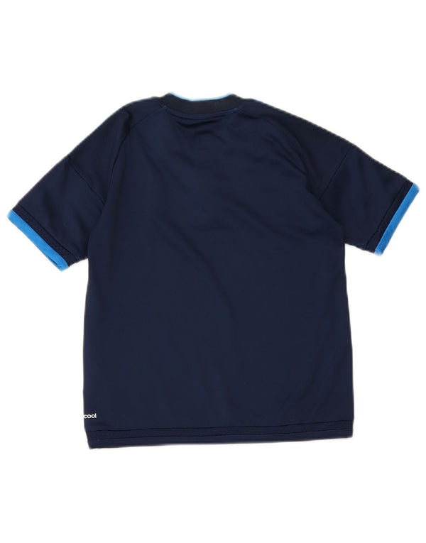 Adidas Boys Real Madrid Graphic T-Shirt Top 9-10 Years Navy Blue Poliester