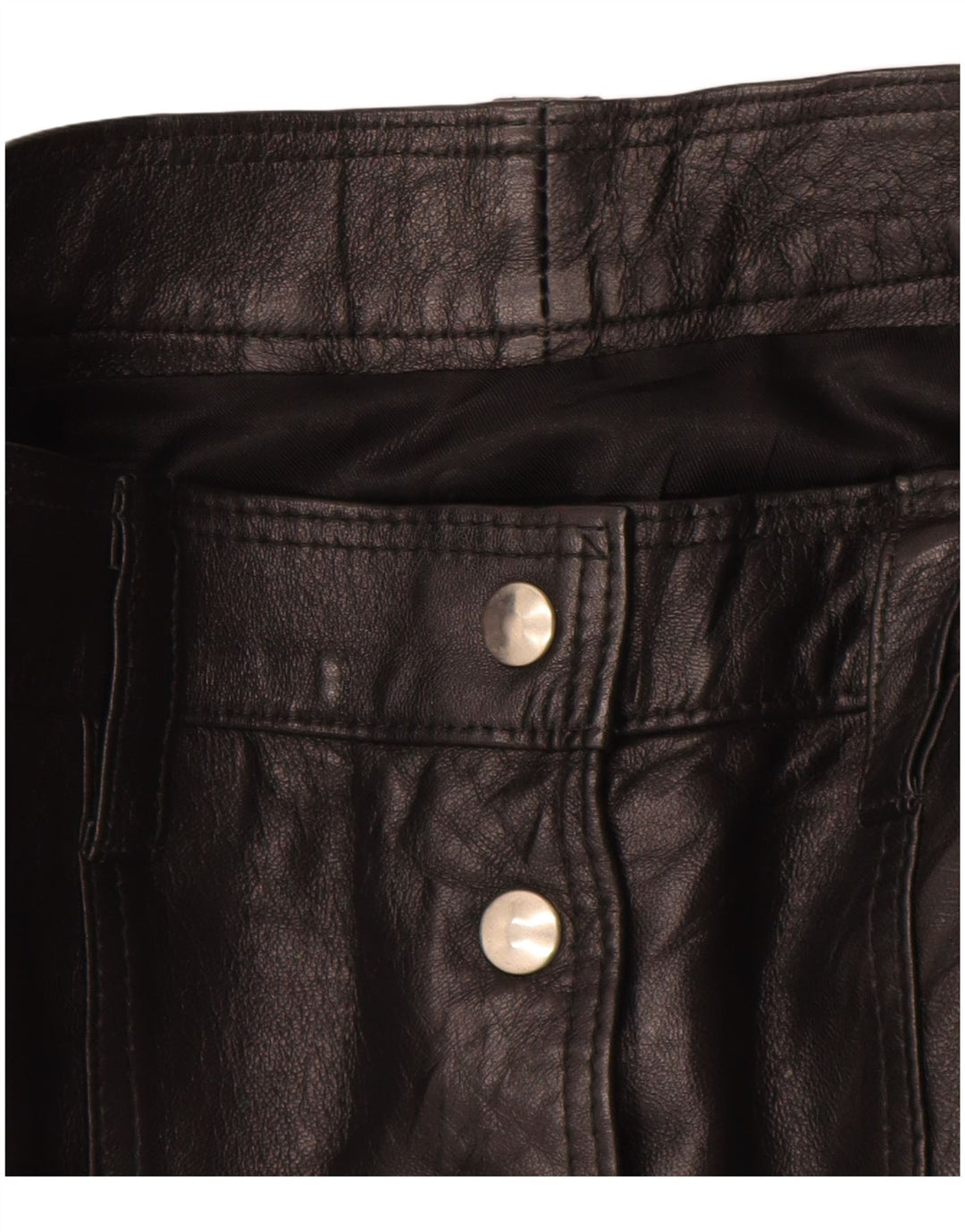 Vintage ženska mini kožna suknja W26 Mala crna