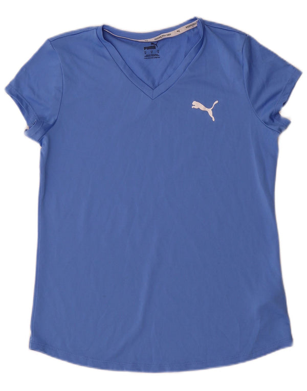 Puma ženska majica kratkih rukava UK 12 srednje plavi poliester