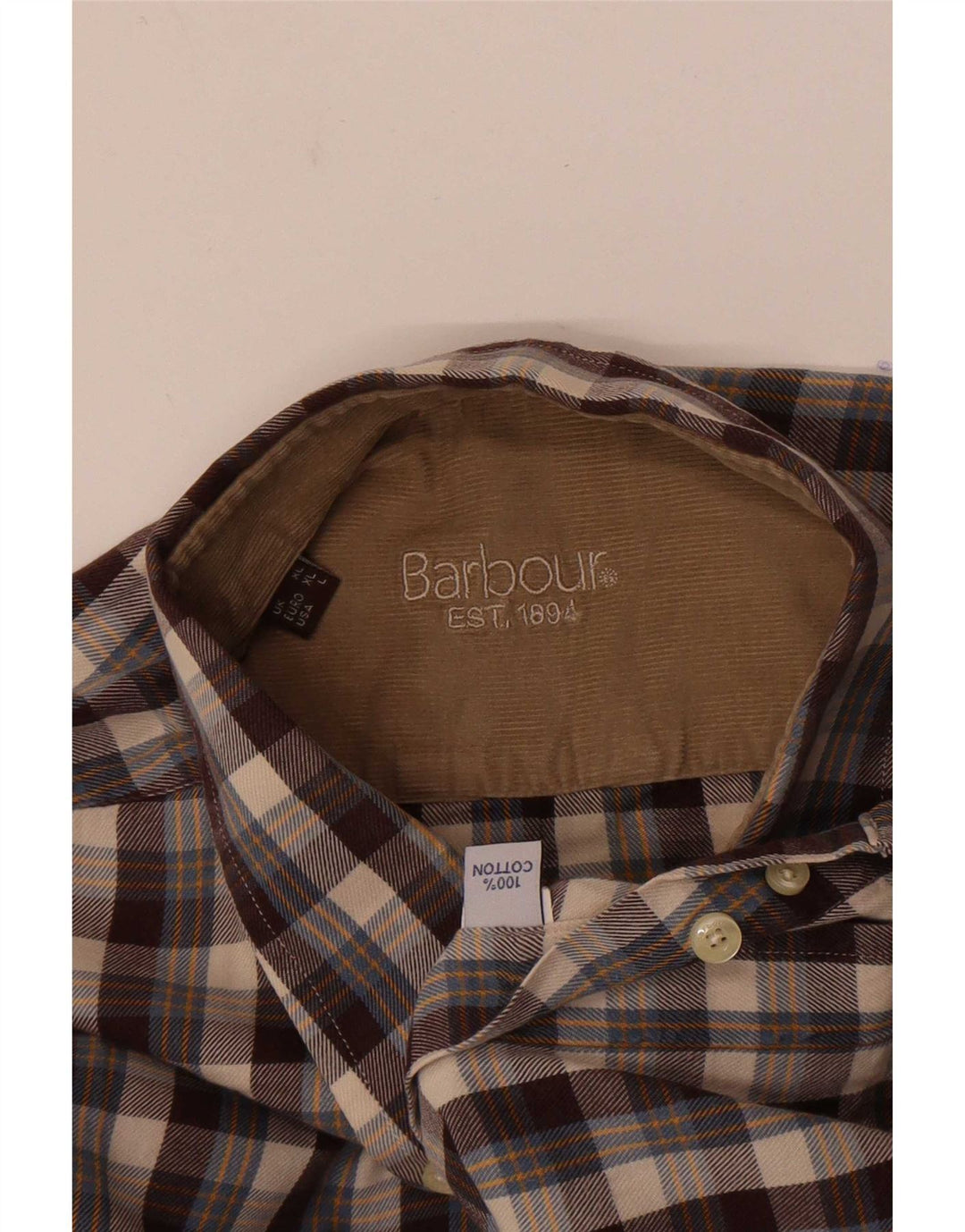 Barbour muška flanelska košulja, veliki smeđi karirani pamuk