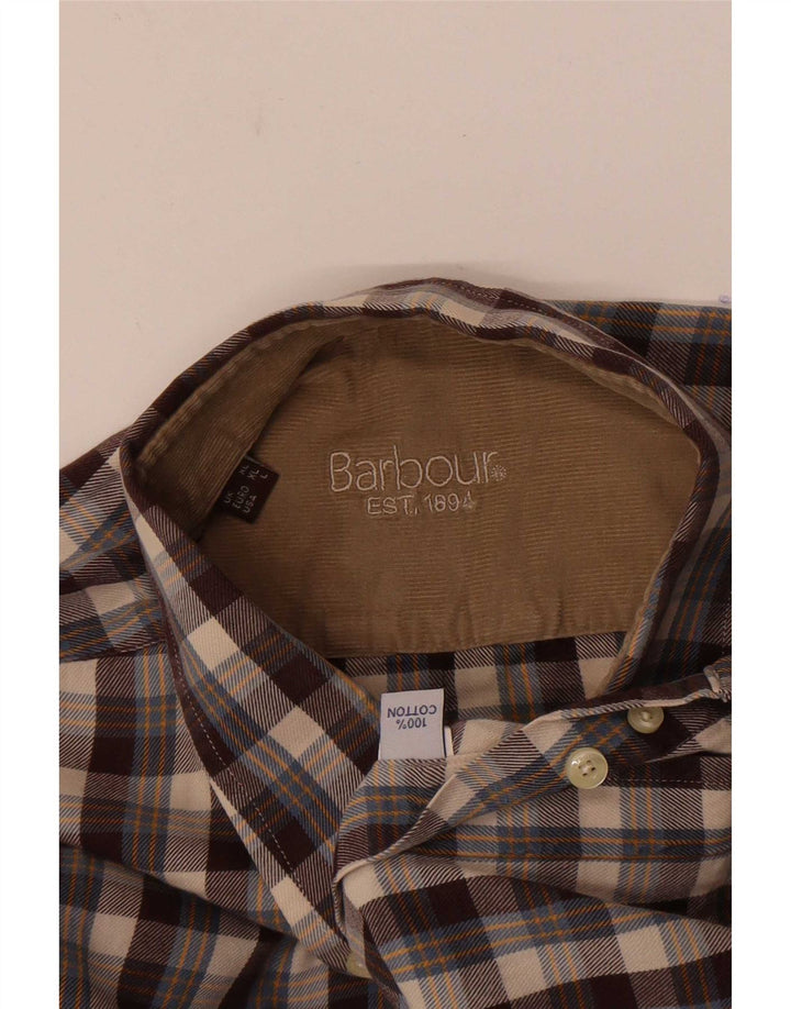 Barbour muška flanelska košulja, veliki smeđi karirani pamuk