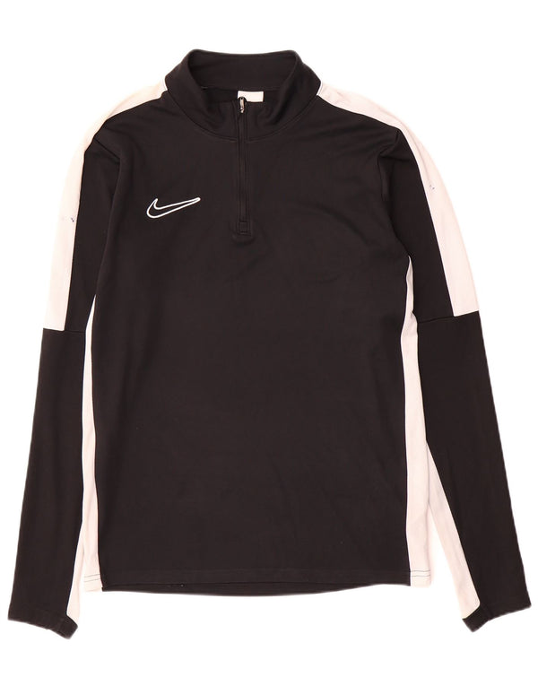 Nike Dri Fit majica s izrezom i dugim rukavima, mala crna boja