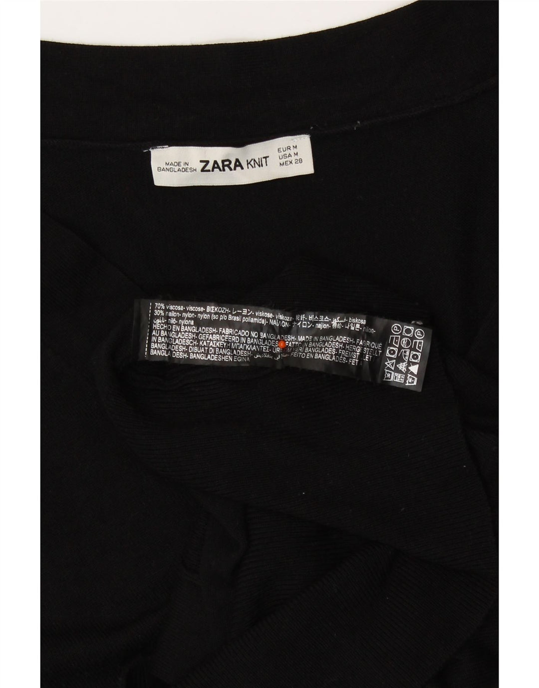 Zara ženski kardigan pulover UK 14 Srednja crna viskoza