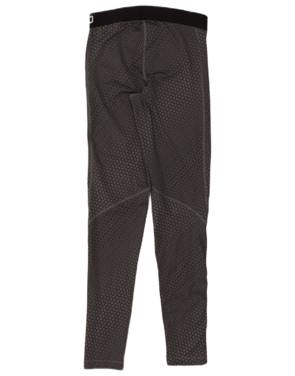 Nike Ženske Dri Fit Graphic Leggings UK 12 Medium Grey Geometric Polyester