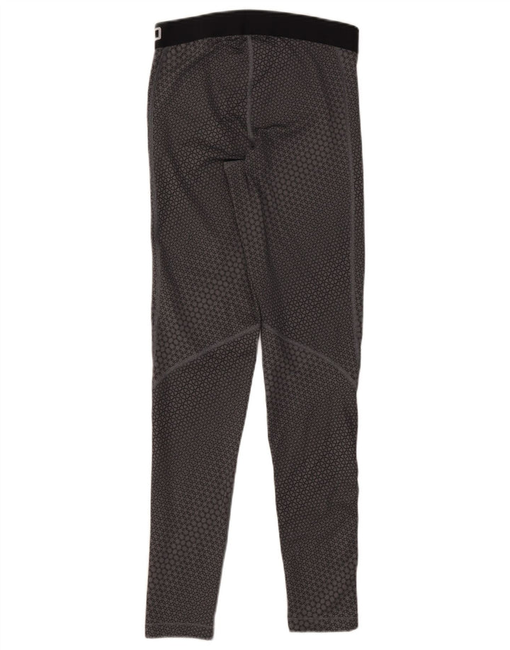 Nike Ženske Dri Fit Graphic Leggings UK 12 Medium Grey Geometric Polyester