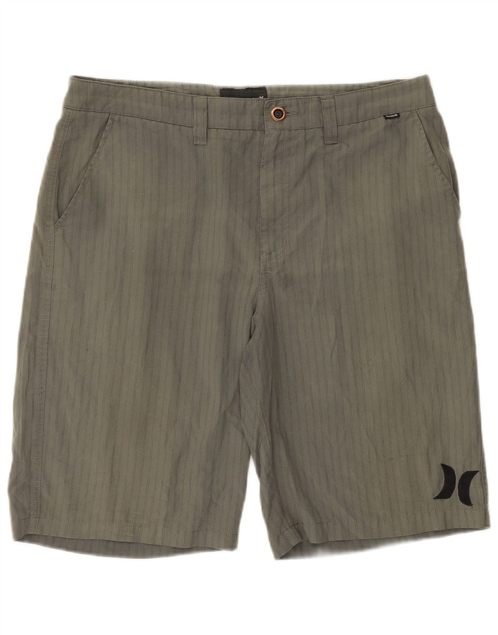 Hurley Muške chino kratke hlače Large W34 sivi prugasti poliester