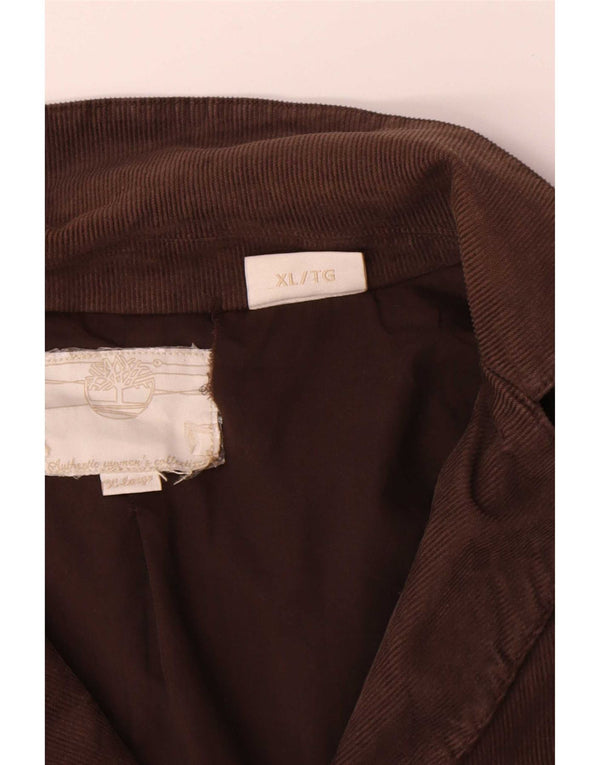 Timberland Ženska jakna od samta s 3 gumba UK 18 XL Smeđi pamuk