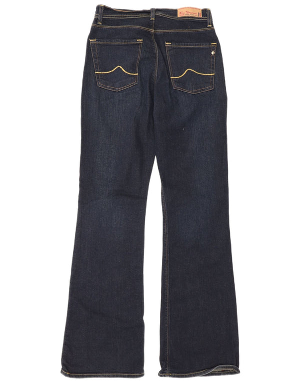 Ženske traperice Ben Sherman s bootcutom W28 L32 tamnoplavi pamuk