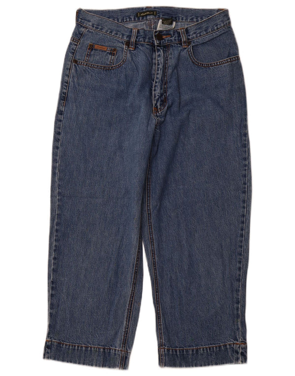 EDDIE BAUER Womens High Waist Capri Jeans US 10 Large W27 L22 Blue Cotton
