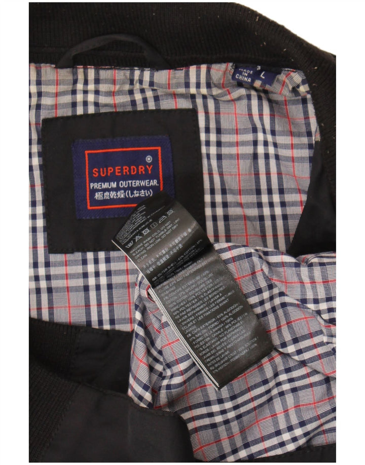 Superdry muška bomber jakna UK 40 veliki crni pamuk