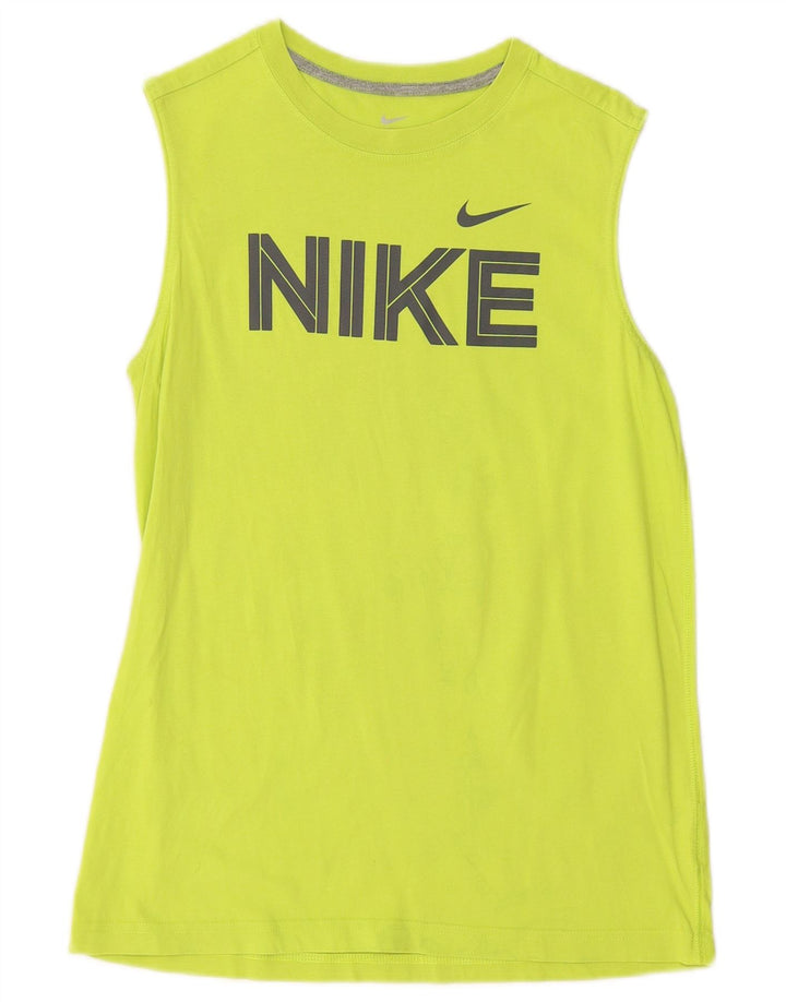 NIKE Boys Graphic Vest Top 12-13 Years Large Green