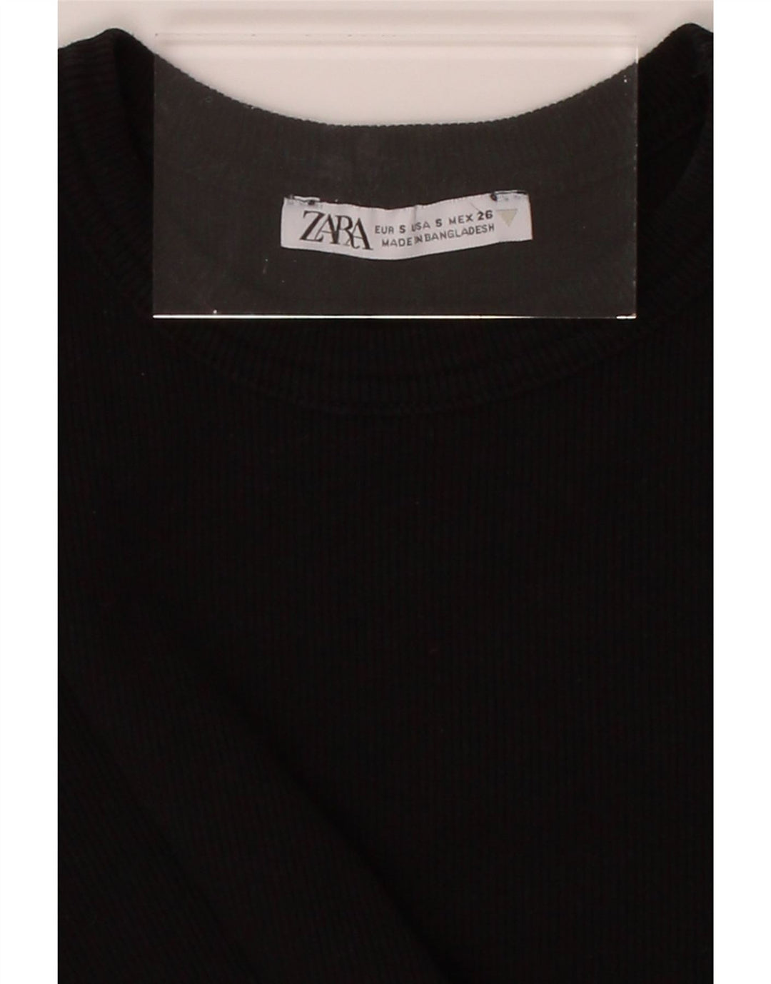 ZARA Womens Crop T-Shirt Top UK 8 Small Black Vintage Zara and Second-Hand Zara from Messina Hembry 
