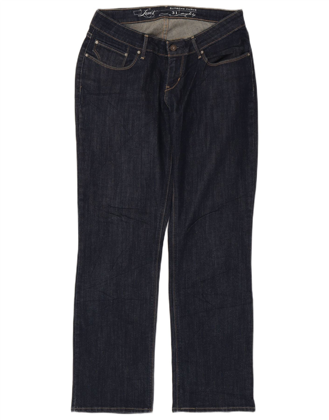 LEVI'S ženske ravne traperice W31 L30 tamnoplavi pamuk