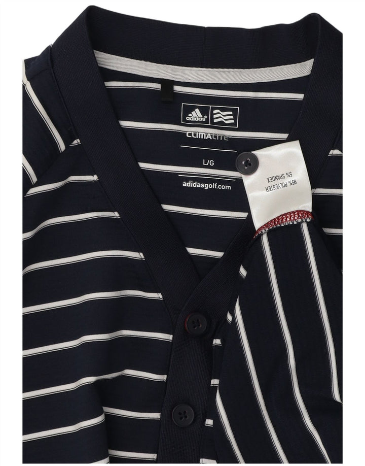 Adidas muška trenirka Climalite, veliki tamnoplavi prugasti poliester