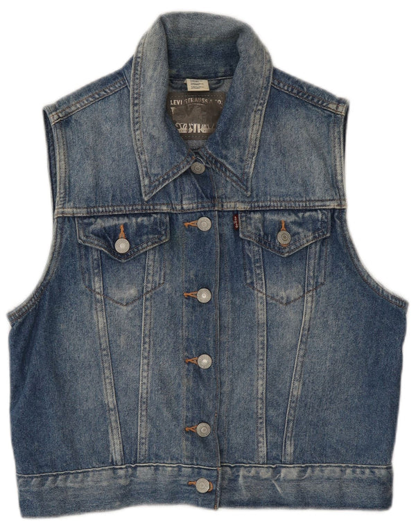 Levi's Ženska kratke traper majice UK 12 Srednje plavi pamuk