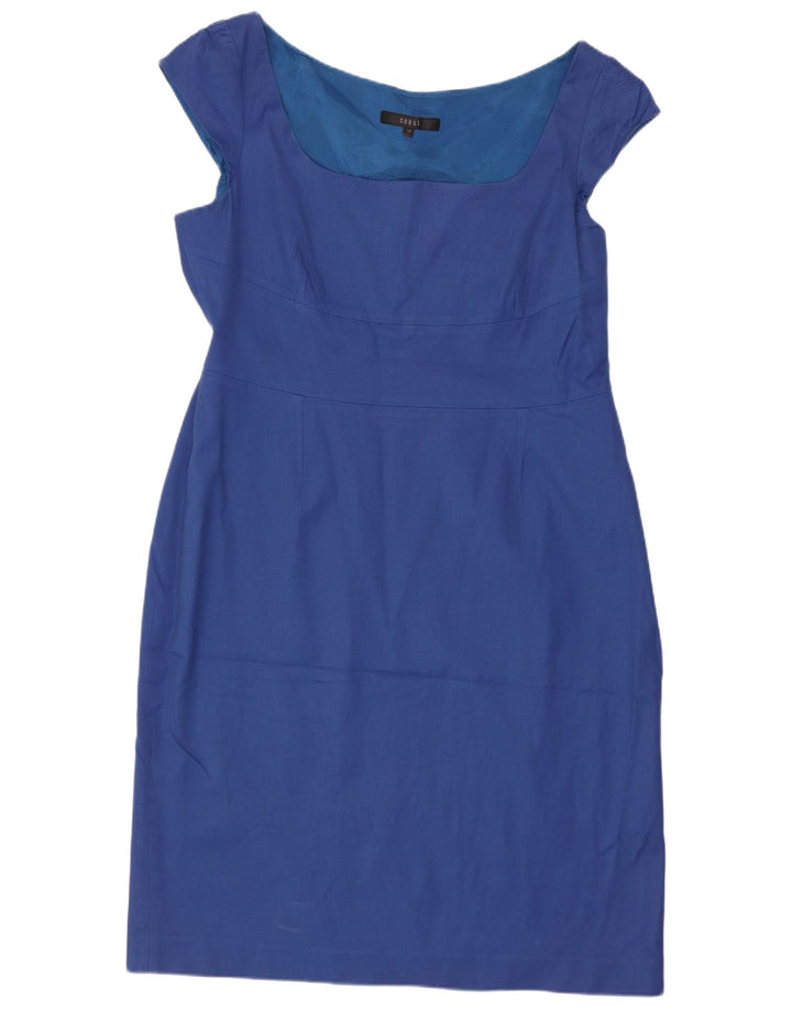 Coast ženska plašt haljina UK 16 Large Blue Cotton