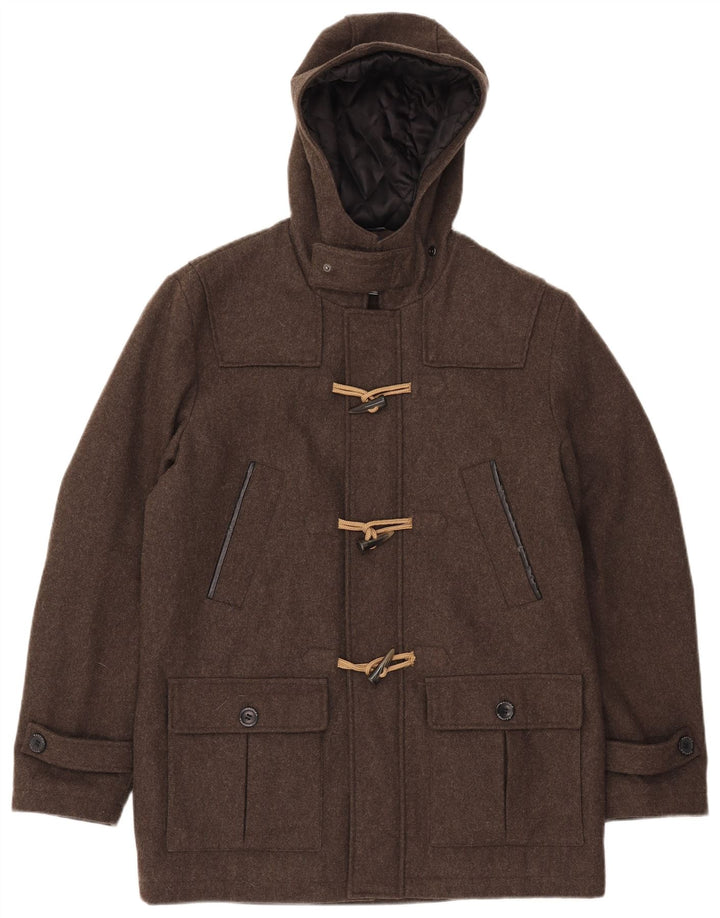Nautica muški duffle kaput s kapuljačom UK 38 srednje smeđa vuna