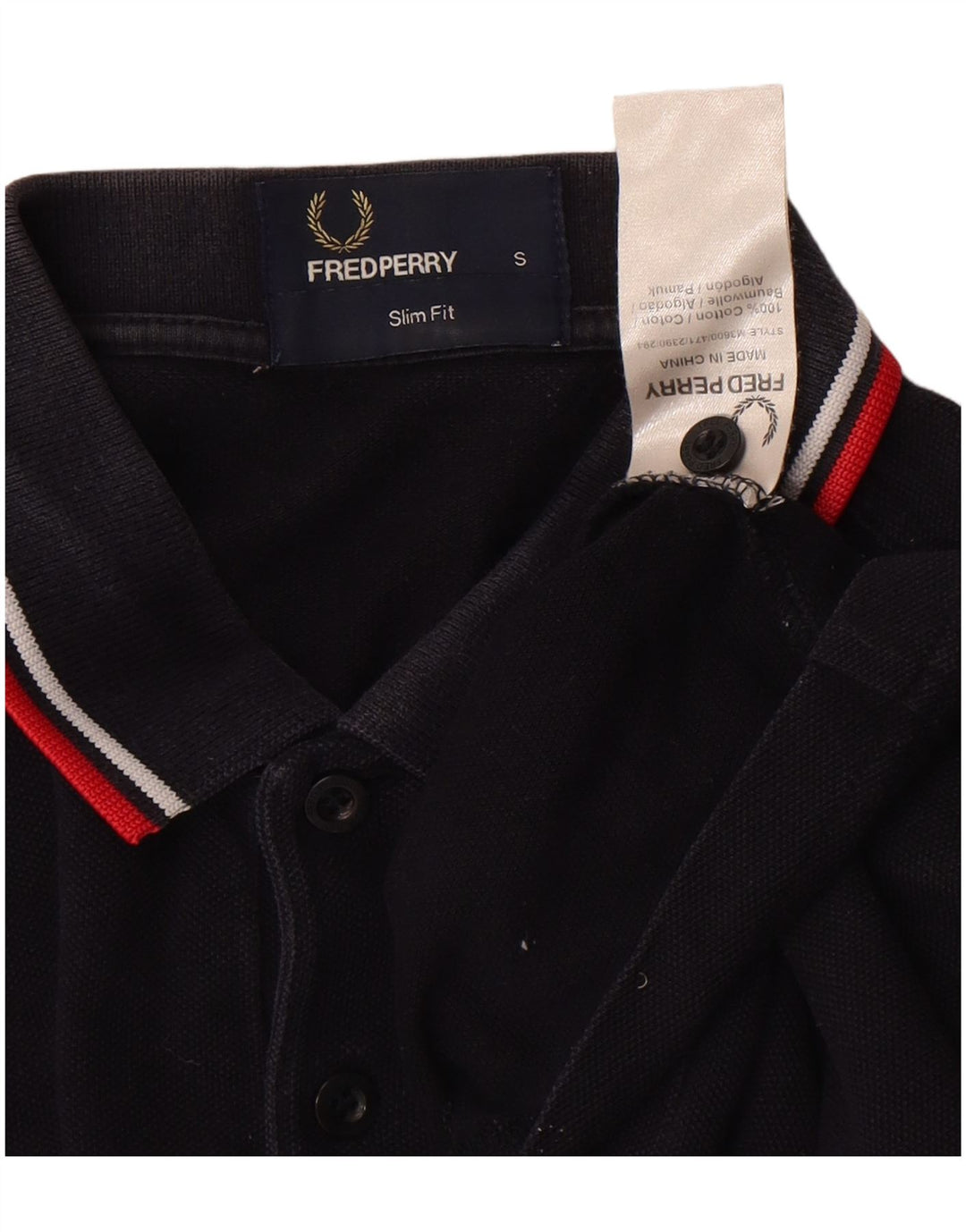Fred Perry muška uska polo majica Mala crna pamučna