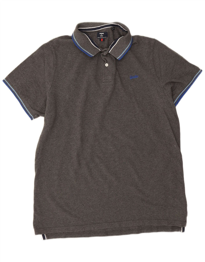 Superdry muška polo majica 2XL sivi pamuk