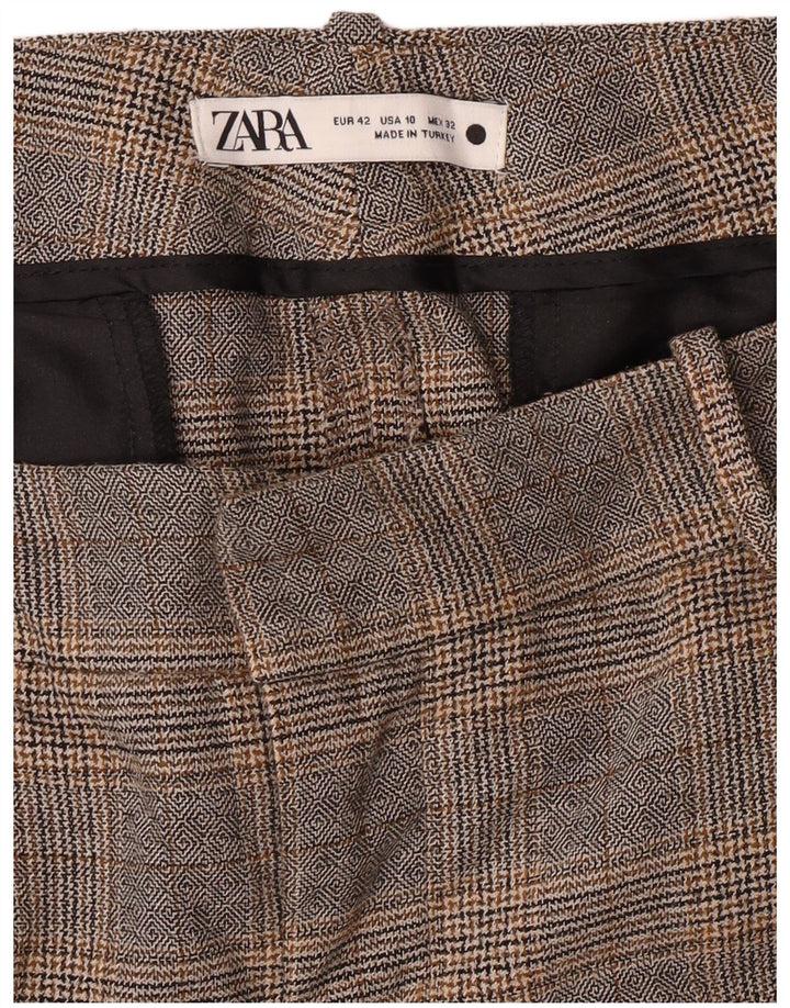 ZARA ženske uske chino hlače EU 42 velike W32 L27 sive karirane