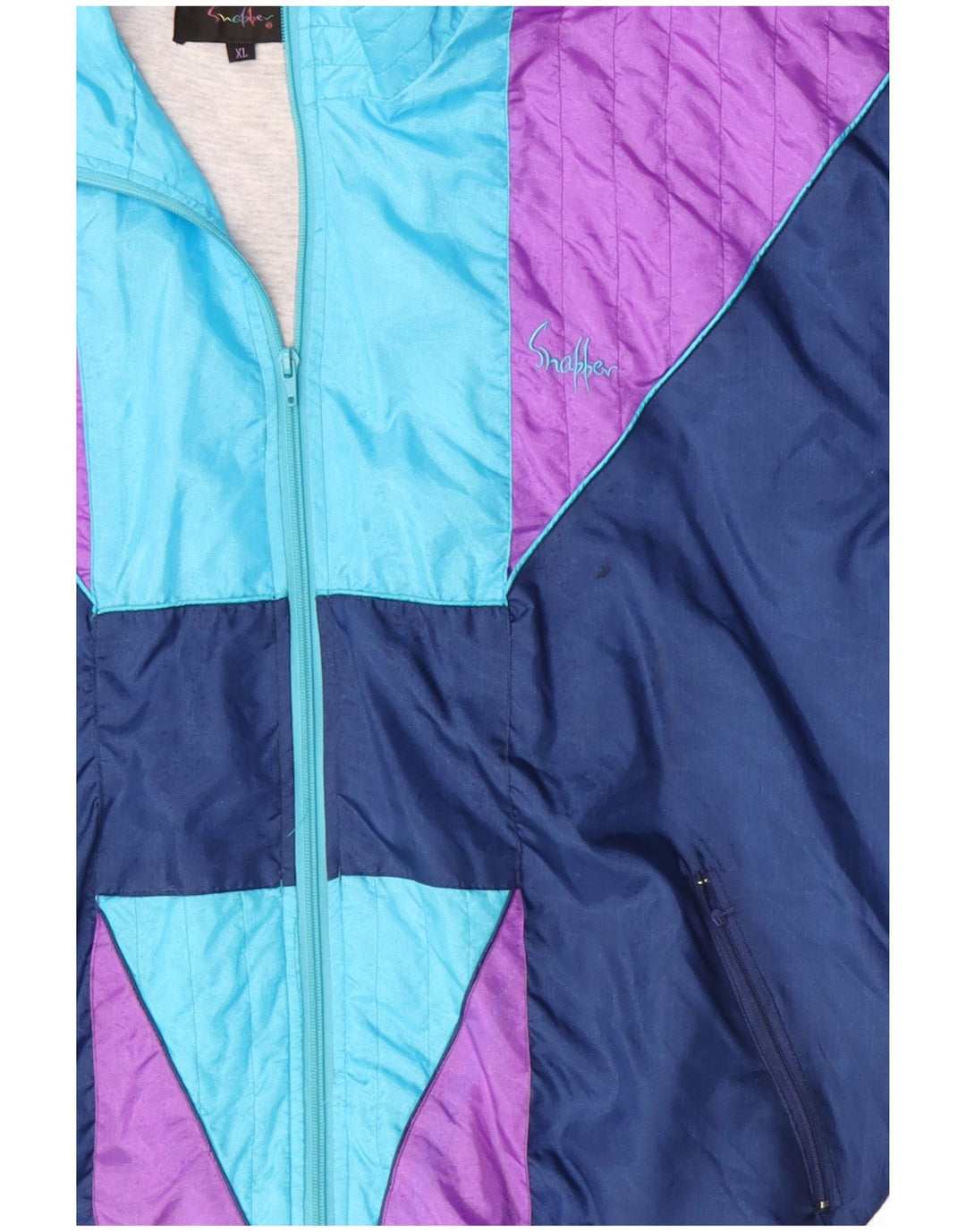 VINTAGE muška trenirka Gornja jakna XL plavi najlon u blokovima boja