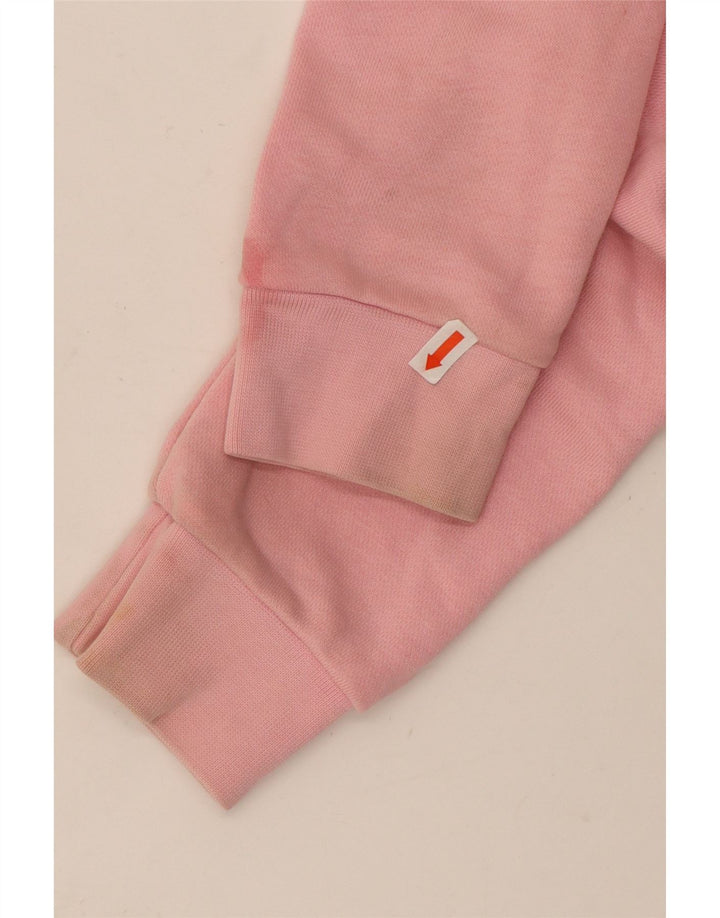 ADIDAS Girls Graphic Hoodie Jumper 7-8 Years Pink Cotton Vintage Adidas and Second-Hand Adidas from Messina Hembry 